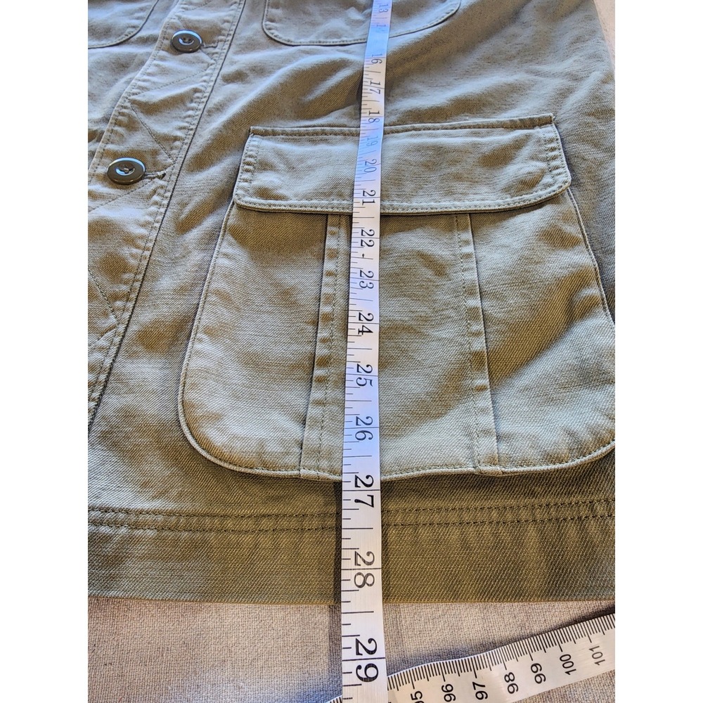 🌲 J.Crew Flannel Lined Chore Field Coat Olive Green Corduroy gorpcore - Picture 6 of 8